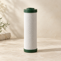 Replacement water filter cartridge with forest green end caps